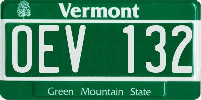 VT license plate OEV132