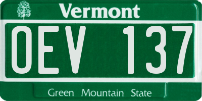 VT license plate OEV137
