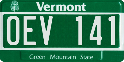 VT license plate OEV141