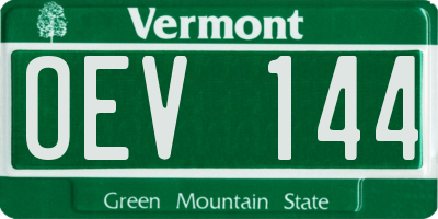 VT license plate OEV144