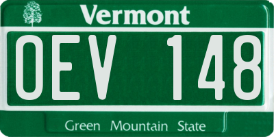 VT license plate OEV148