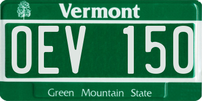 VT license plate OEV150