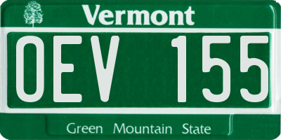VT license plate OEV155