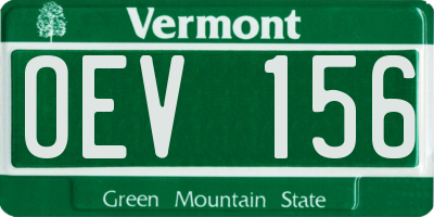 VT license plate OEV156