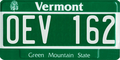 VT license plate OEV162