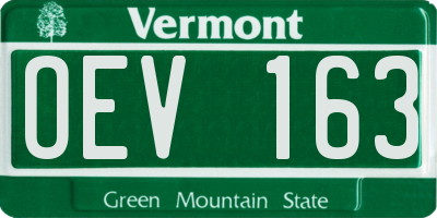 VT license plate OEV163
