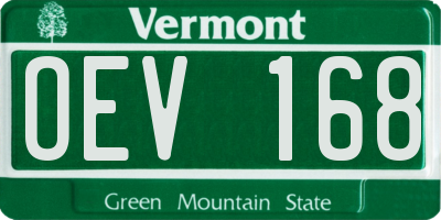 VT license plate OEV168