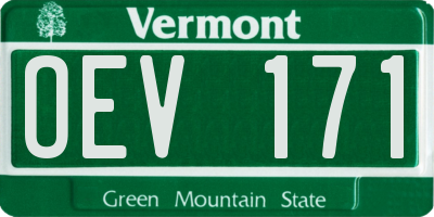 VT license plate OEV171