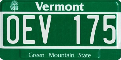 VT license plate OEV175