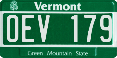 VT license plate OEV179