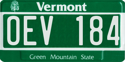 VT license plate OEV184