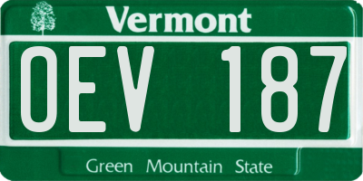 VT license plate OEV187