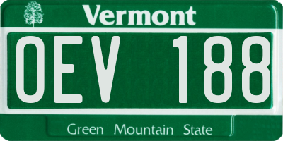 VT license plate OEV188