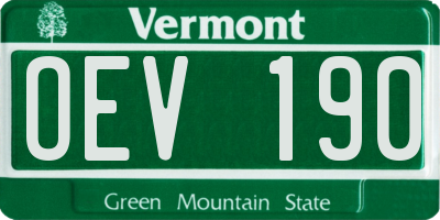 VT license plate OEV190