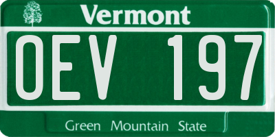 VT license plate OEV197