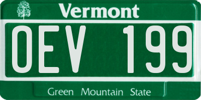 VT license plate OEV199
