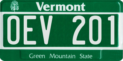 VT license plate OEV201