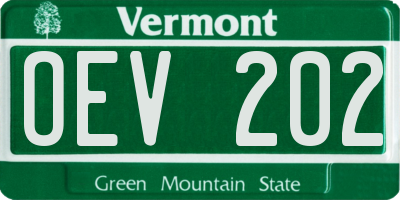 VT license plate OEV202