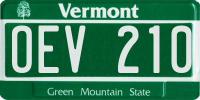 VT license plate OEV210