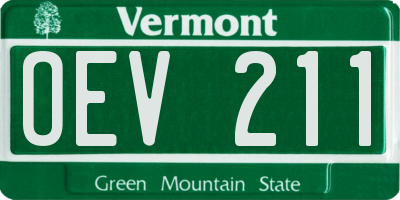 VT license plate OEV211