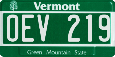 VT license plate OEV219
