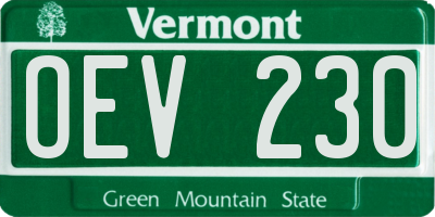 VT license plate OEV230