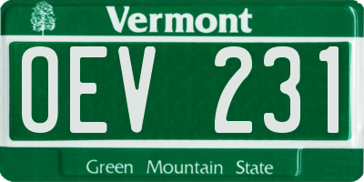 VT license plate OEV231