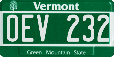 VT license plate OEV232