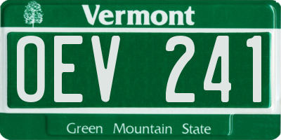 VT license plate OEV241