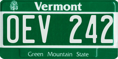 VT license plate OEV242