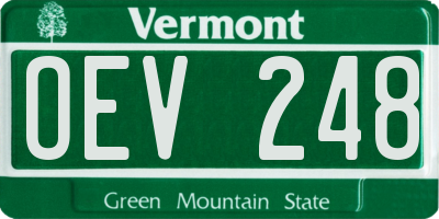 VT license plate OEV248