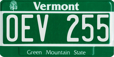 VT license plate OEV255