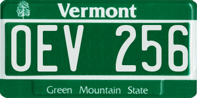 VT license plate OEV256