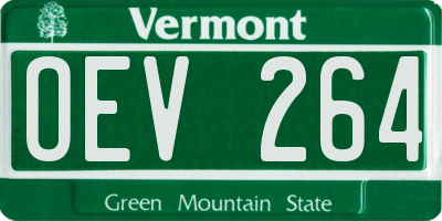 VT license plate OEV264