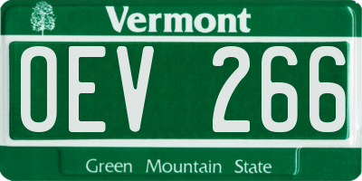 VT license plate OEV266