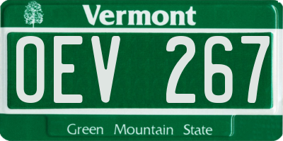 VT license plate OEV267