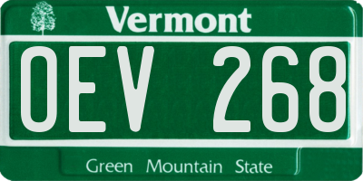 VT license plate OEV268