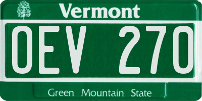 VT license plate OEV270