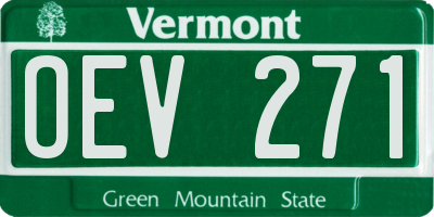 VT license plate OEV271