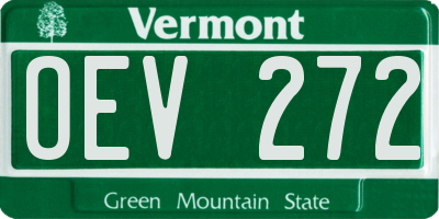 VT license plate OEV272
