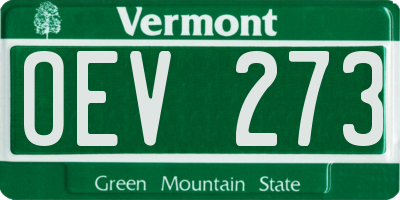 VT license plate OEV273