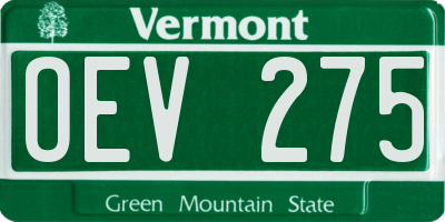 VT license plate OEV275