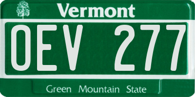 VT license plate OEV277