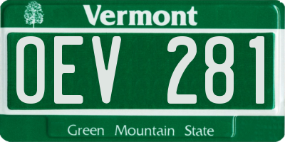VT license plate OEV281