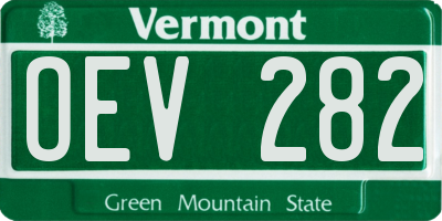VT license plate OEV282