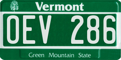 VT license plate OEV286