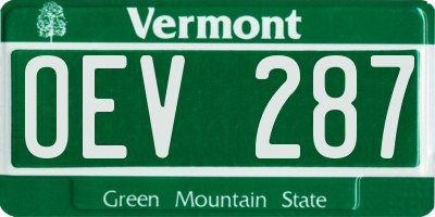 VT license plate OEV287