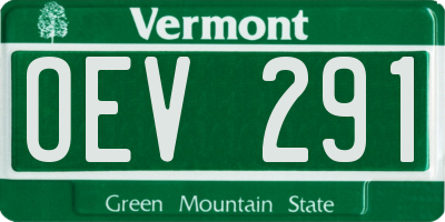 VT license plate OEV291