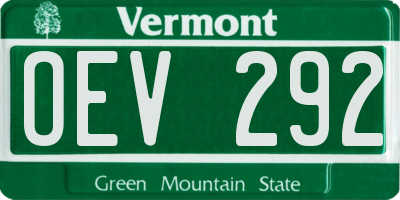 VT license plate OEV292