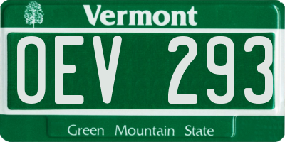 VT license plate OEV293